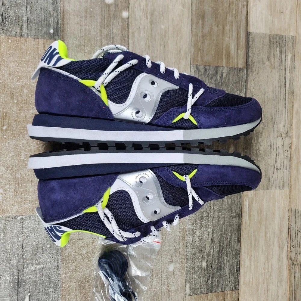 Saucony Jazz DST Mens Shoes Sz‎ 8 Womens 9 Running Athletic Navy Silver